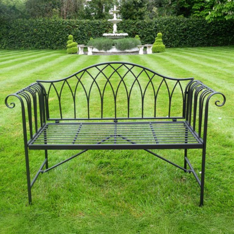 Black Metal Garden Bench
