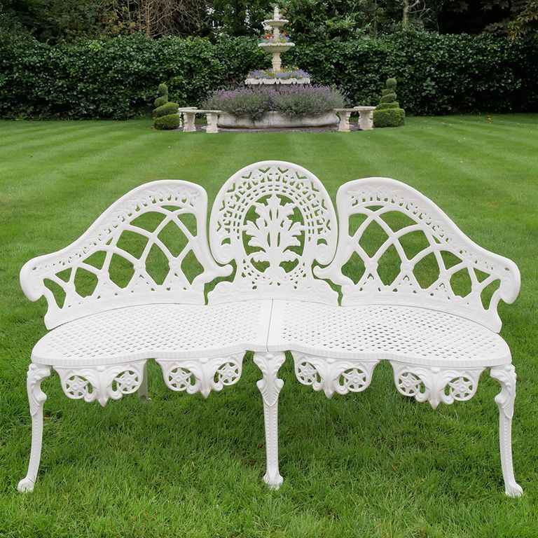 Garden Bench - White Aluminium