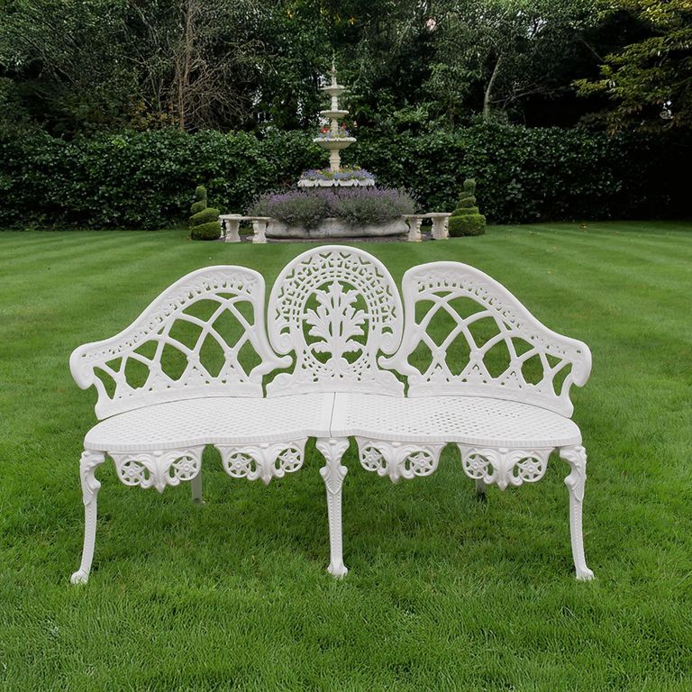 Garden Bench - White Aluminium