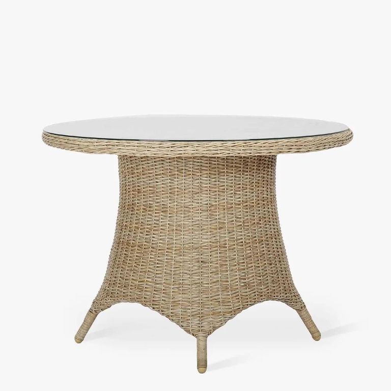 Brayford Outdoor Round Dining Table Large Natural Rattan
