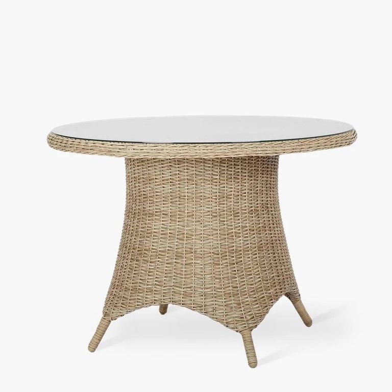 Brayford Outdoor Round Dining Table Small Natural Rattan