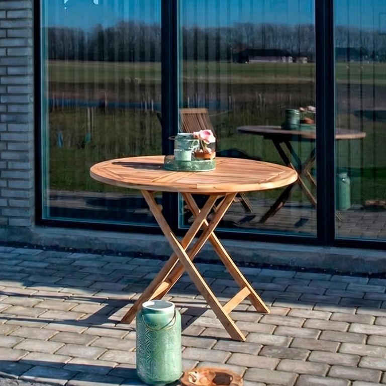 Oviedo Garden Dining Table - 2 Seater - Round - Teak Wood - 100cm