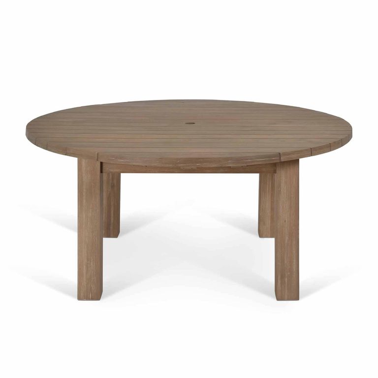 Porthallow Outdoor Round Dining Table Medium Natural Acacia Wood