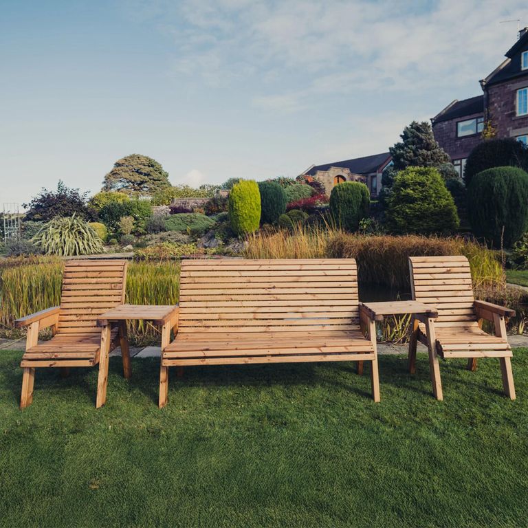 Valley Garden Set - 5 Seater - Contemporary - Straight Tray - Redwood