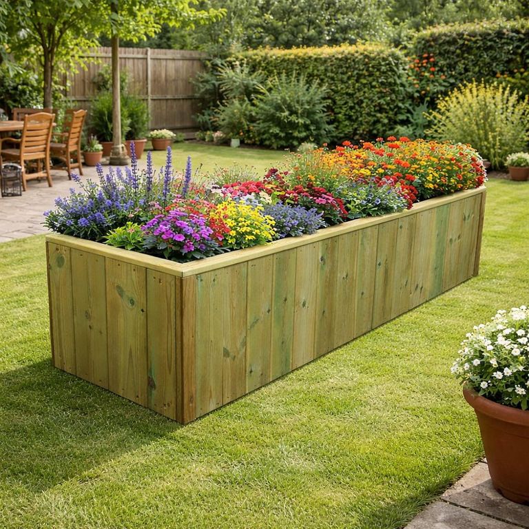 T&G Garden Planter Trough - Timber Wood