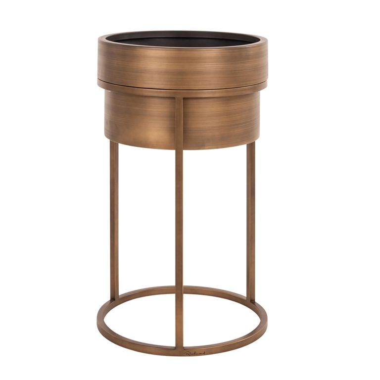 Chadd Planter - Round - Brushed Gold - Metal