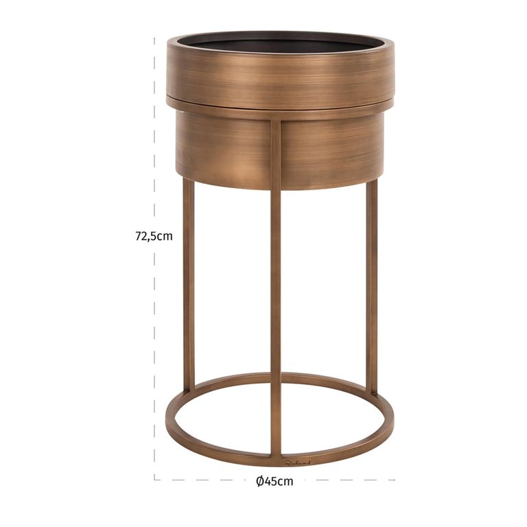 Chadd Planter - Round - Brushed Gold - Metal