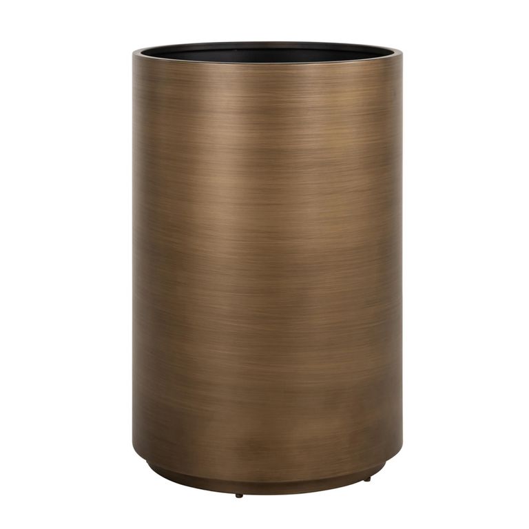 Dira Planter - Large - Round - Brushed Gold - Metal