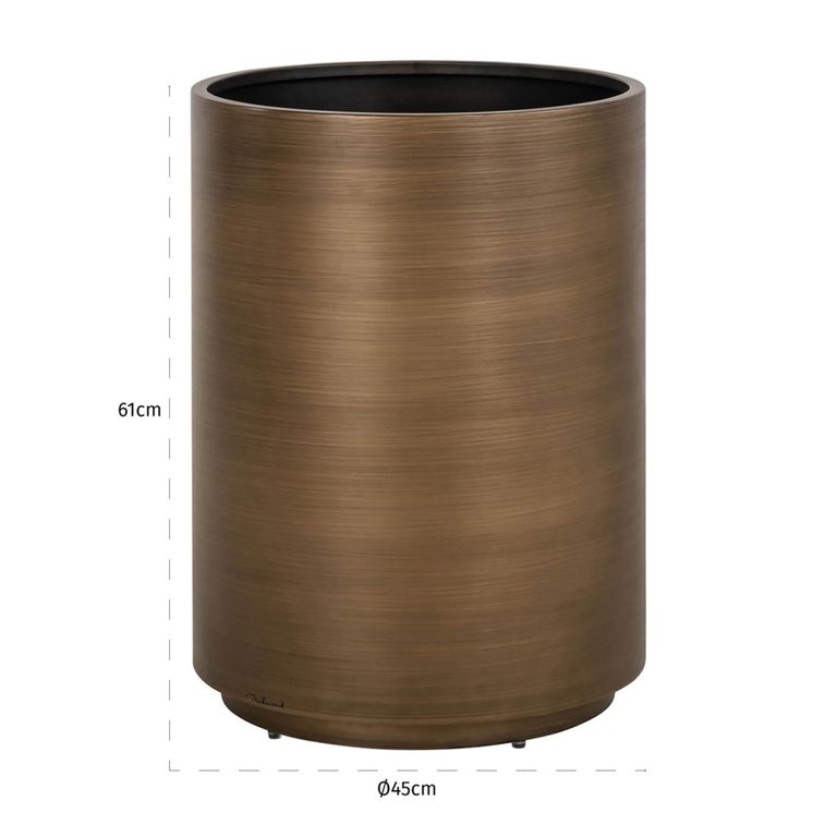 Dira Planter - Small - Round - Brushed Gold - Metal
