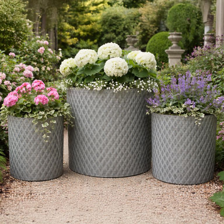 Garden Planter - Set of 3 - Round - Metal
