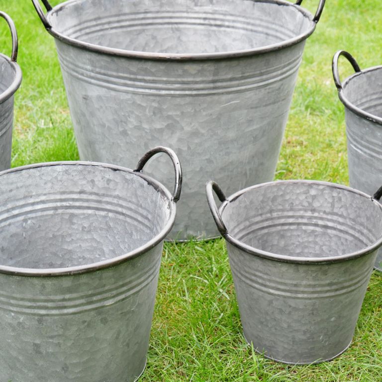 Garden Planter Bucket - Set of 5 - Metal