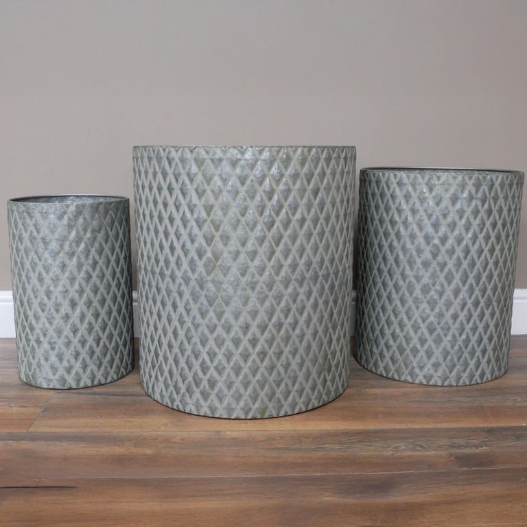 Garden Planter - Set of 3 - Round - Metal