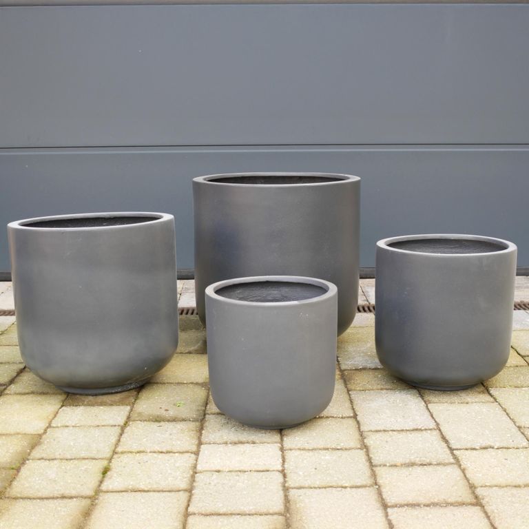 Garden Planter - Set of 4 - Grey - Fibre Clay