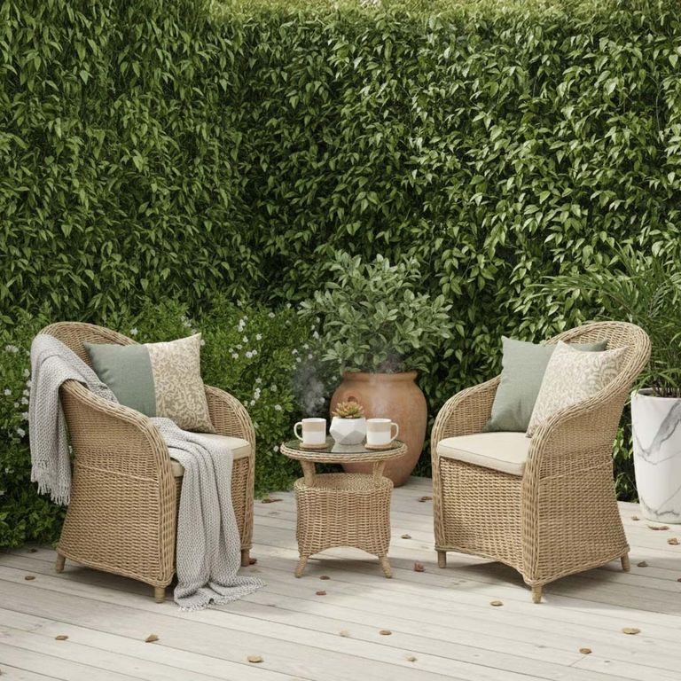 Brayford Outdoor Chair Set Natural Rattan
