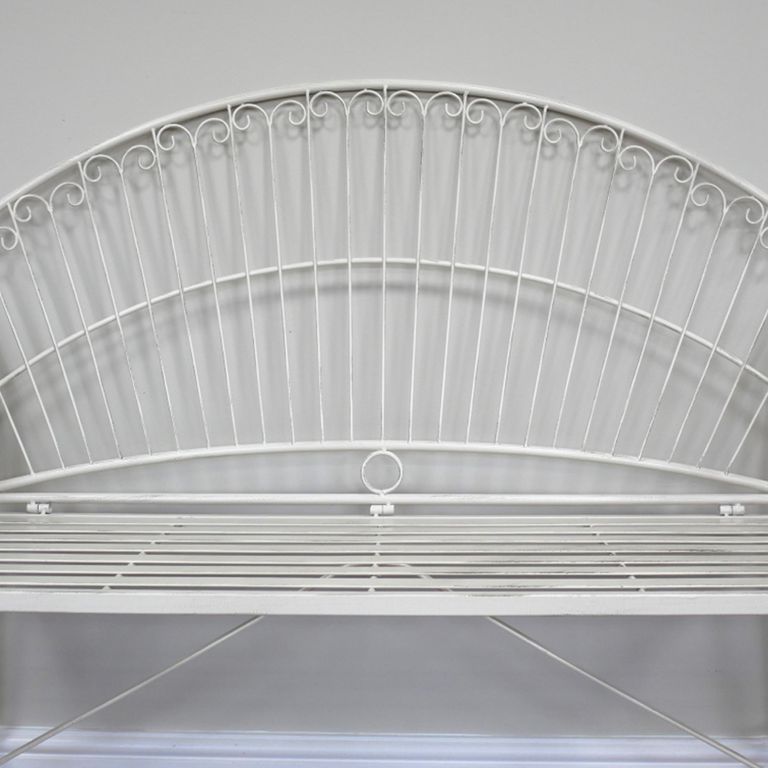 Crete Garden Bench - White - Metal