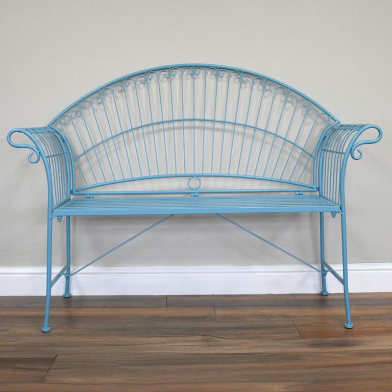 Santorini Garden Bench - Blue - Metal