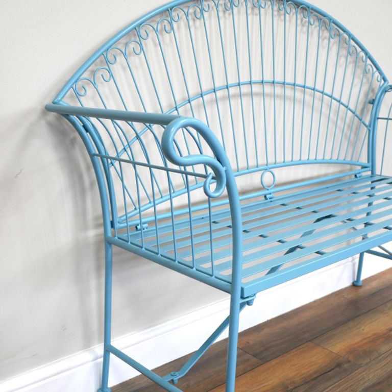 Santorini Garden Bench - Blue - Metal