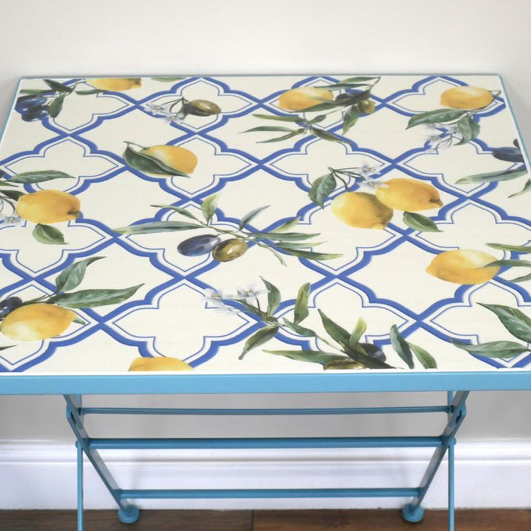 Santorini Mosiac Garden Bistro Set - Square - Blue - Metal - 2 Chairs