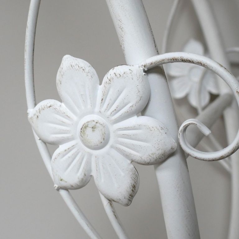 Garden Love Heart Bench - White - Metal