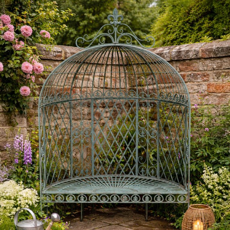 Annie Garden Bench - Arch - Green - Metal