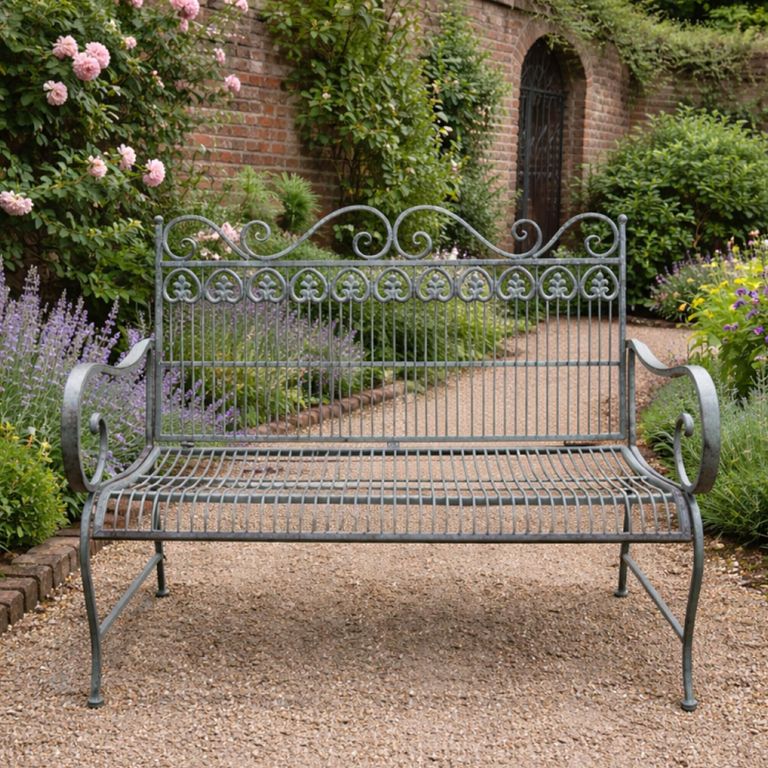 Annie Garden Bench - Grey - Metal