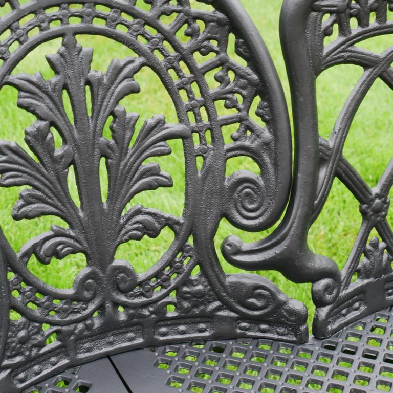 Garden Bench - Black - Aluminium