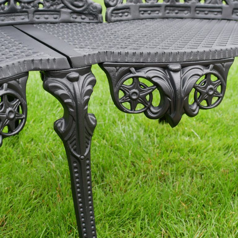 Garden Bench - Black - Aluminium