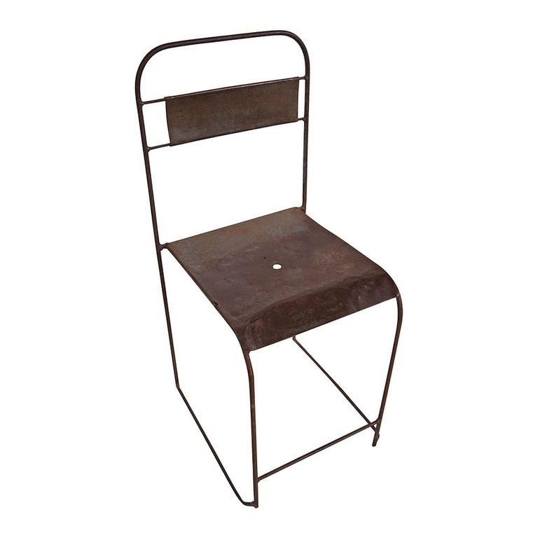 Unique One of a Kind - Industrial Outdoor Chair - Brown - Metal