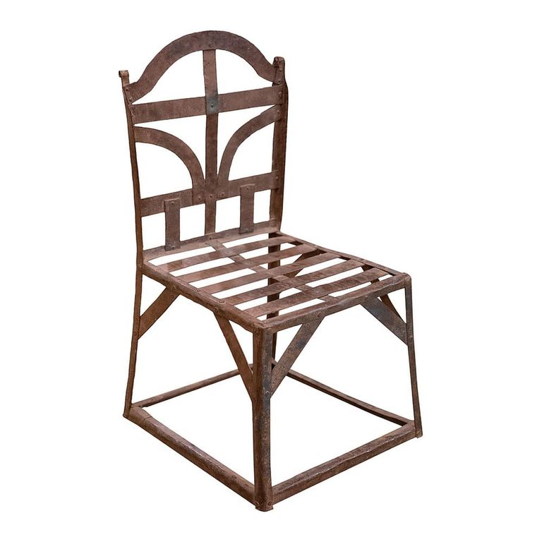 Unique One of a Kind - Industrial Outdoor Chair - Distressed Rust Effect - Metal