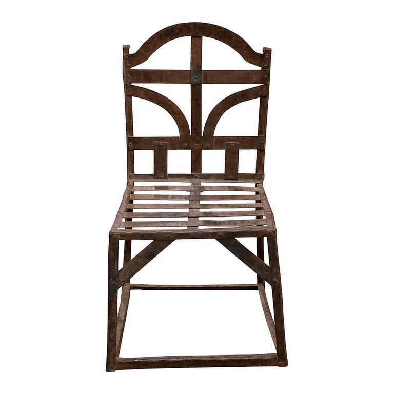 Unique One of a Kind - Industrial Outdoor Chair - Distressed Rust Effect - Metal