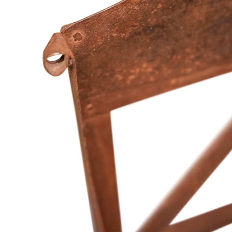 Unique One of a Kind - Industrial Outdoor Chair - Geometric Seat - Distressed Rust Effect - Metal