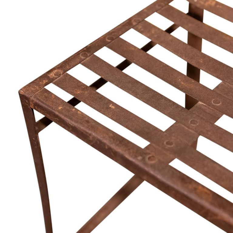 Unique One of a Kind - Industrial Outdoor Chair - Slatted Back - Distressed Rust Effect - Metal