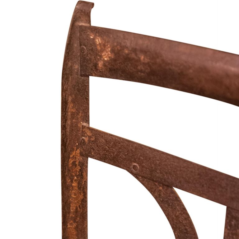 Unique One of a Kind - Industrial Outdoor Chair - Slatted Back - Distressed Rust Effect - Metal