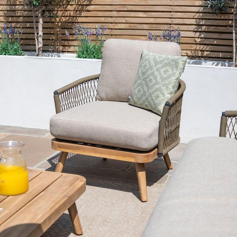 New Bali Corner Garden Sofa Set - with Armchair - Sandstone