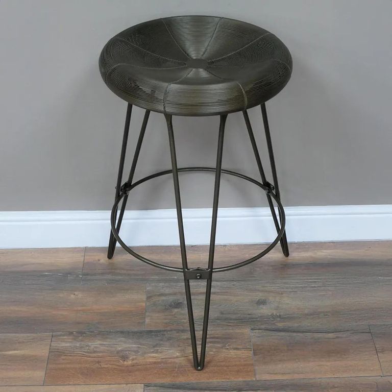Stool - Round - Grey Metal