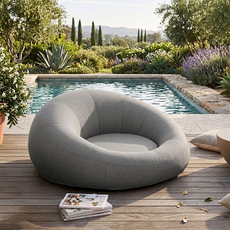 Donut Outdoor Round Day Bed - Grey - Polypropylene
