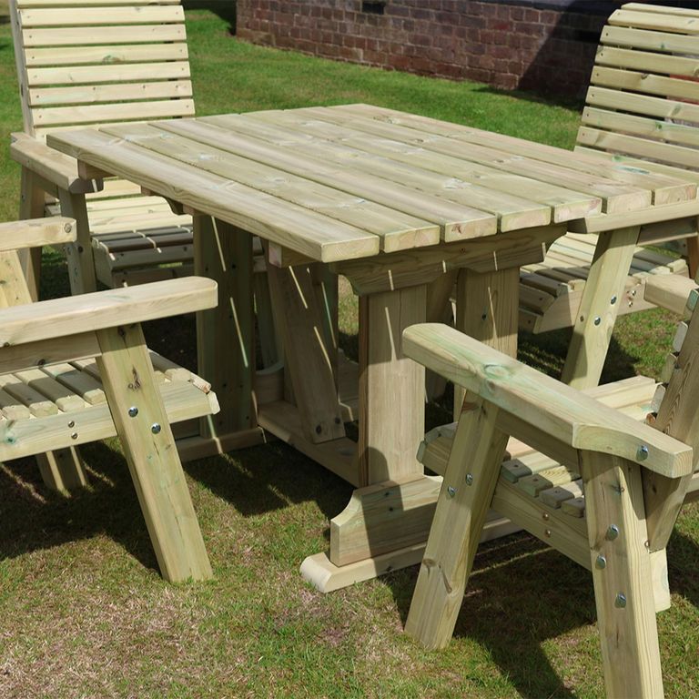Ergo Garden Table Set - 4 Chairs - Redwood