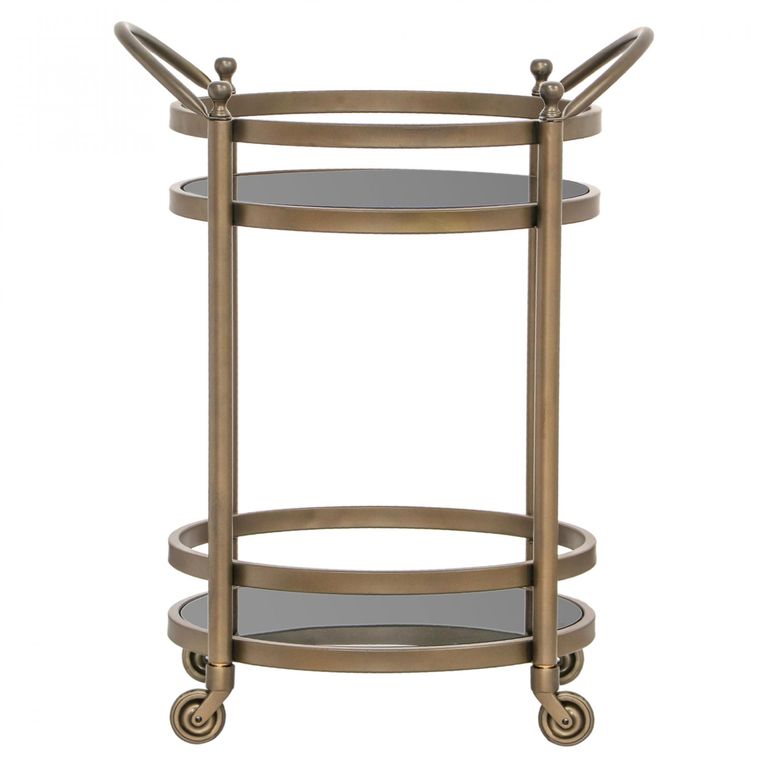 Hendricks Glass and Brushed Gold Trolley