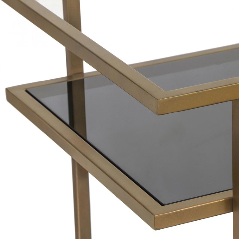 Xo Glass and Brushed Gold Trolley