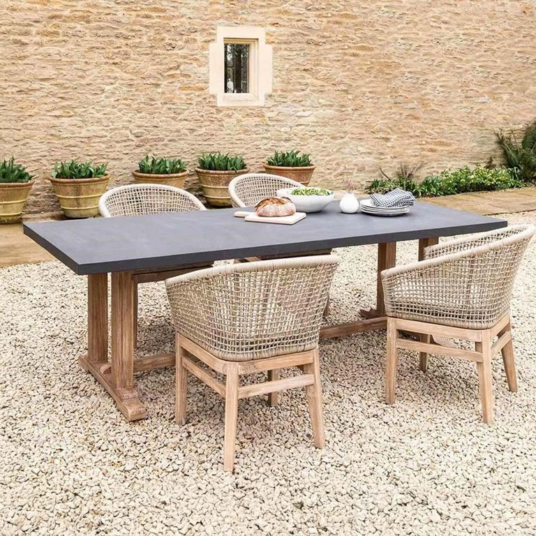 Burcot Outdoor Dining Table Large Slate Grey