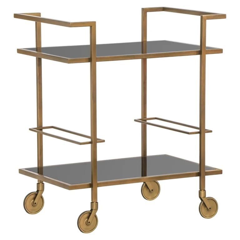 Xo Glass and Brushed Gold Trolley