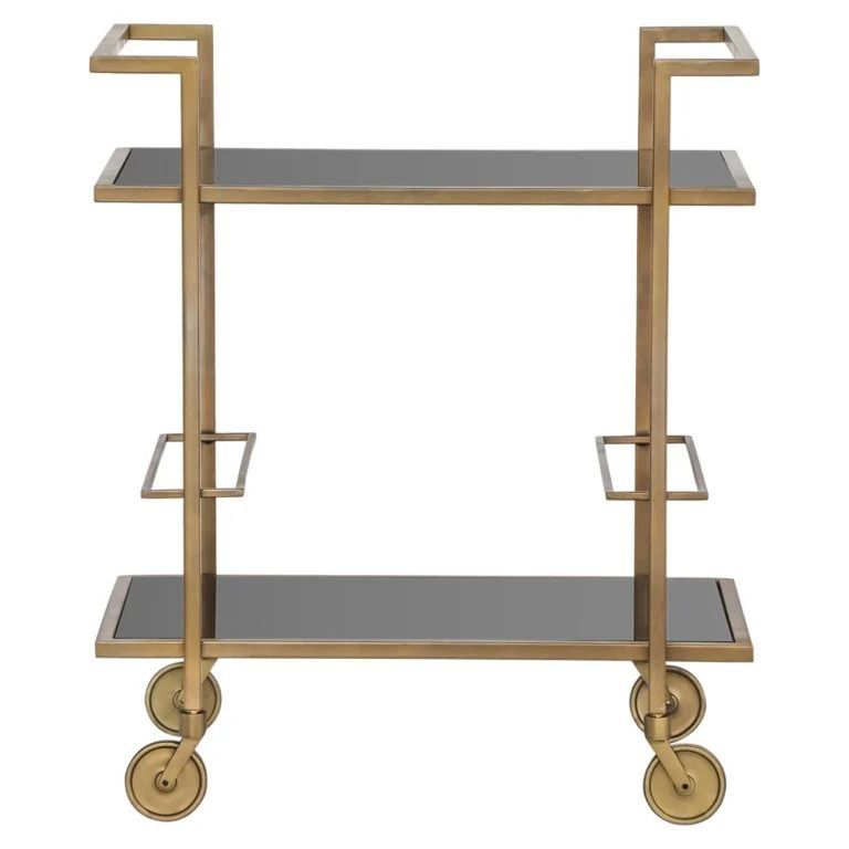 Xo Glass and Brushed Gold Trolley