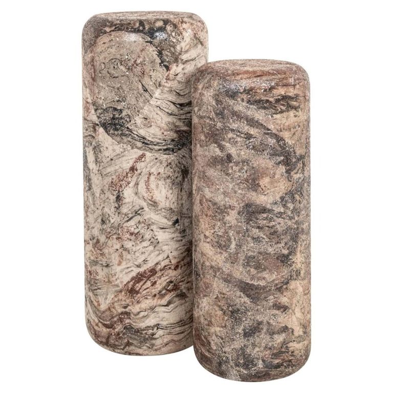 Mayah Column - Round - Beige - Metal