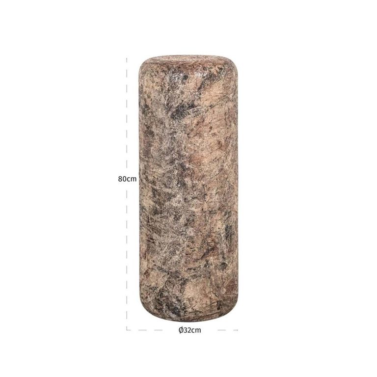 Mayah Column - Round - Beige - Metal