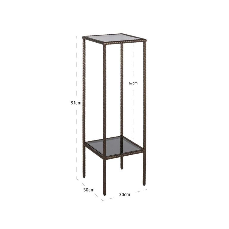 Weston Column - Square - Gold - Glass and Metal