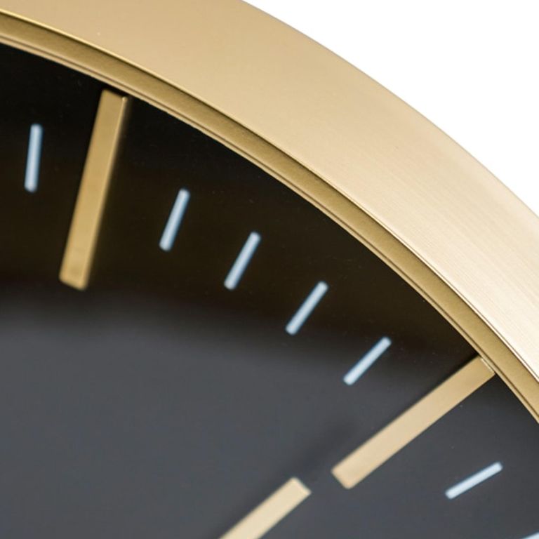 Clearance - Mcgowan Rutherford Wall Clock - Round - Black & Gold - A469