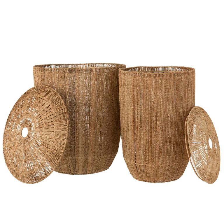Dantya Ball Storage Basket - Set of 2 - Long - Natural - Jute