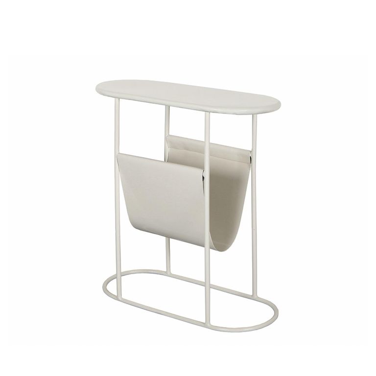 Brix Luna Magazine Holder - Oval - White - Metal