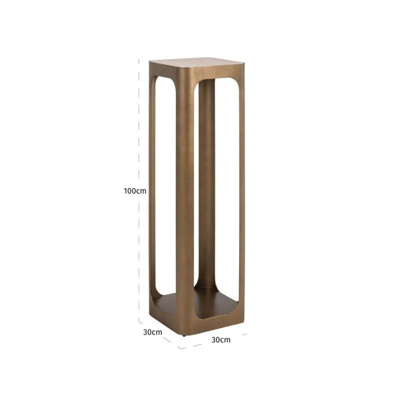 Claridge Column - Square - Antique Gold - Glass and Metal