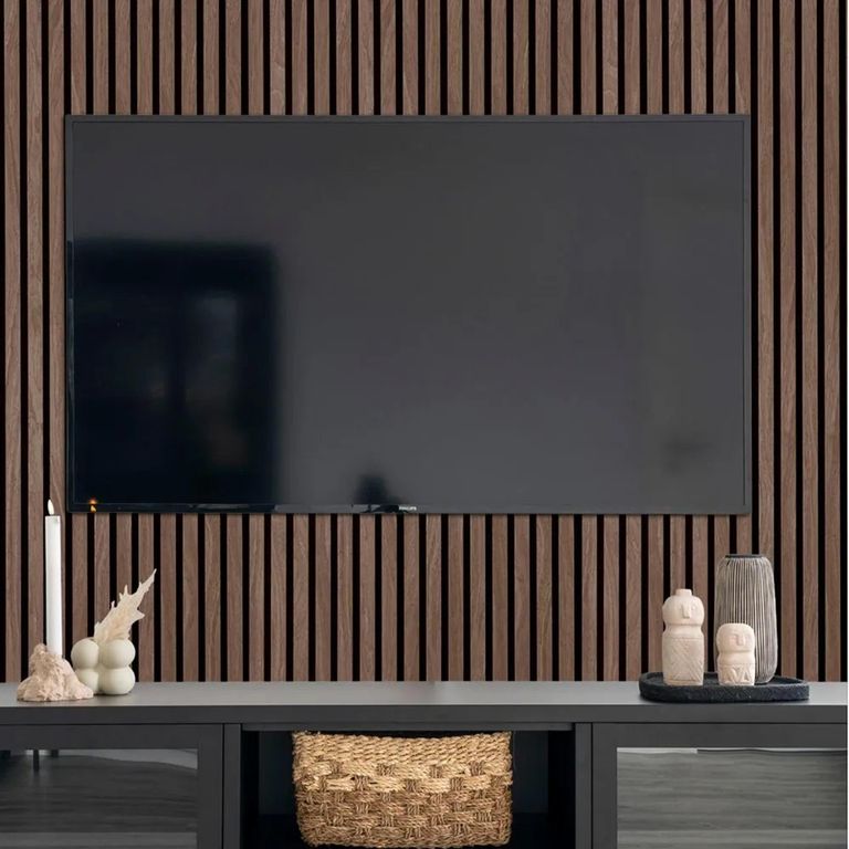 Acoustic Fluted Walnut Brown Decor Panel